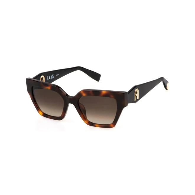 Óculos de Sol Furla SFU811 540752 Acetato Marrom Mesclado com lentes na cor Marrom Degradê 1