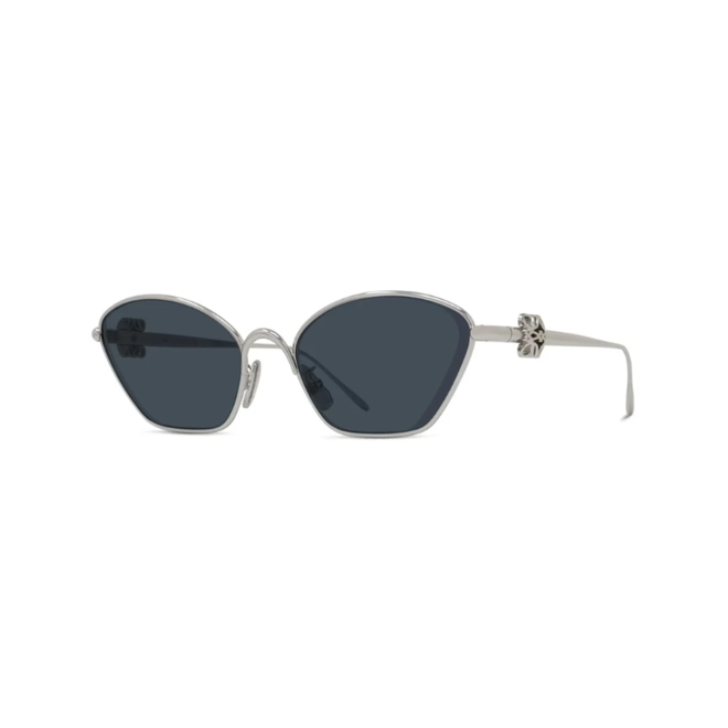 Óculos de Sol Loewe LW40209U_5716V Metal Prateado com lentes na cor Azul 1