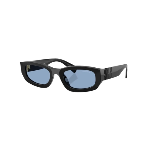 Óculos de Sol Miu Miu 0MU B04S 16K30U53 Acetato Preto com lentes na cor Azul