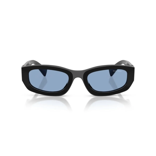 Óculos de Sol Miu Miu 0MU B04S 16K30U53 Acetato Preto com lentes na cor Azul