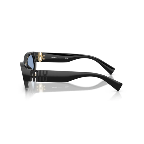 Óculos de Sol Miu Miu 0MU B04S 16K30U53 Acetato Preto com lentes na cor Azul