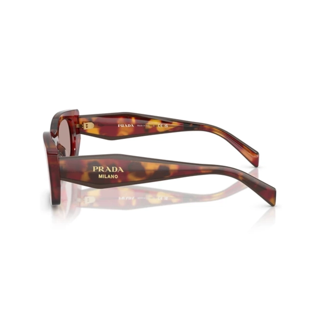 Óculos de Sol Prada 0PR B05S 22A20I53 Acetato Marrom Mesclado com lentes na cor Marrom e Violeta 3