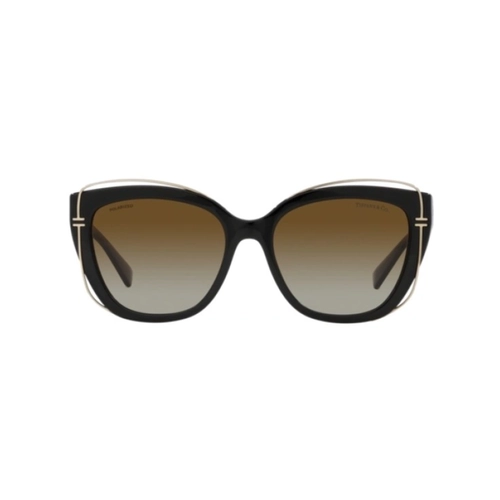 Óculos de Sol Tiffany 0TF4148 8364T554 Acetato Preto com lentes na cor Marrom Degradê Polarizado