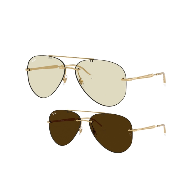 Óculos de Sol Ray-Ban 0RB3791 001/MG59 Metal Dourado com lentes na cor Âmbar Fotocromático 1