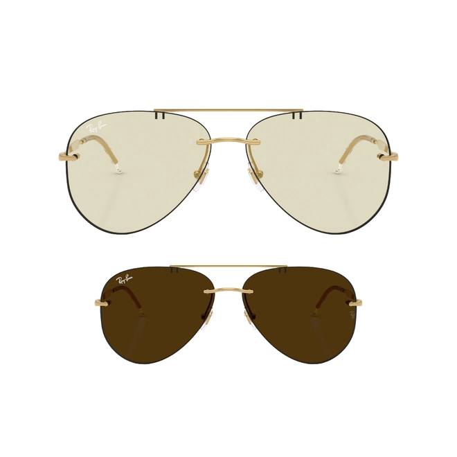 Óculos de Sol Ray-Ban 0RB3791 001/MG59 Metal Dourado com lentes na cor Âmbar Fotocromático 2