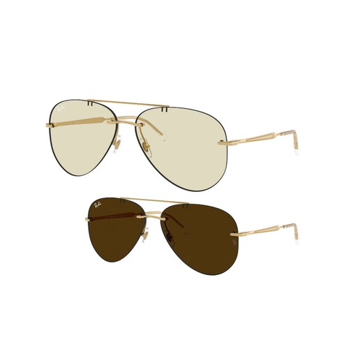 Óculos de Sol Ray-Ban 0RB3791 001/MG59 Metal Dourado com lentes na cor Âmbar Fotocromático