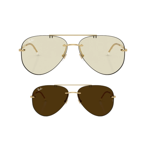 Óculos de Sol Ray-Ban 0RB3791 001/MG59 Metal Dourado com lentes na cor Âmbar Fotocromático