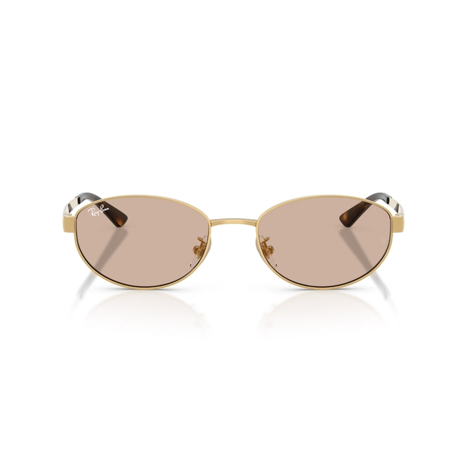 Óculos de Sol Ray-Ban 0RB3774D 001/3 55 Metal Dourado Polido com lentes na cor Marrom Claro 2