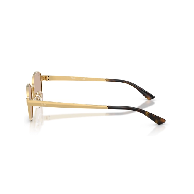 Óculos de Sol Ray-Ban 0RB3774D 001/3 55 Metal Dourado Polido com lentes na cor Marrom Claro 3