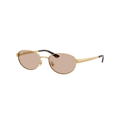 Óculos de Sol Ray-Ban 0RB3774D 001/3 55 Metal Dourado Polido com lentes na cor Marrom Claro