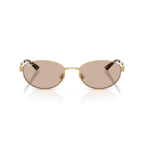 Óculos de Sol Ray-Ban 0RB3774D 001/3 55 Metal Dourado Polido com lentes na cor Marrom Claro