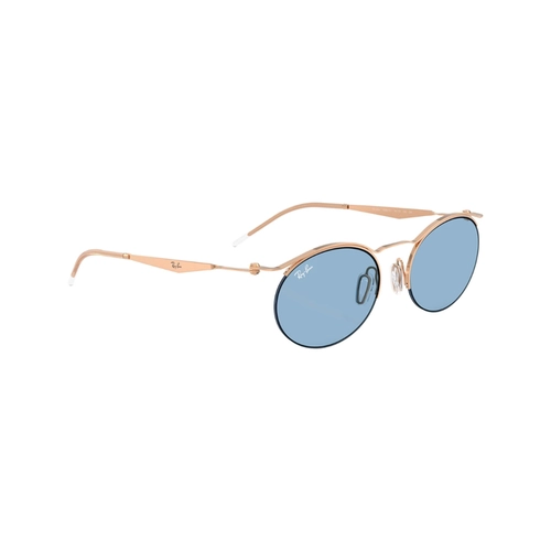 Óculos de Sol Ray-Ban 0RB8551 92857254 Metal Rose com lentes na cor Azul