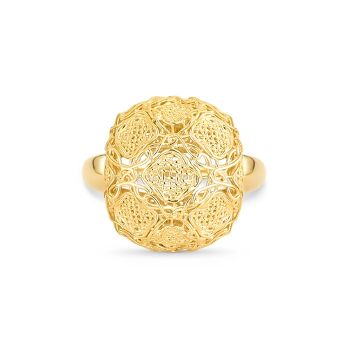 Anel Tramê bombê em ouro 18k renda Filigrana Artesanal