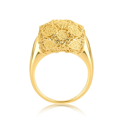 Anel Tramê bombê em ouro 18k renda Filigrana Artesanal