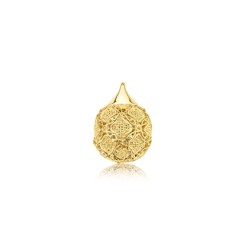 Pingente Tramê bombê em ouro 18k renda Filigrana Artesanal
