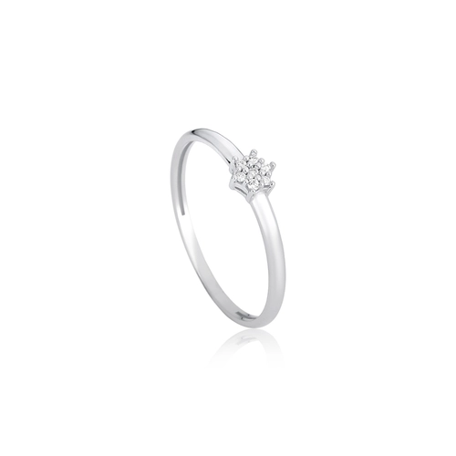 Anel Gifts chuveiro em ouro branco 18k flor com 3,5pts de Diamantes