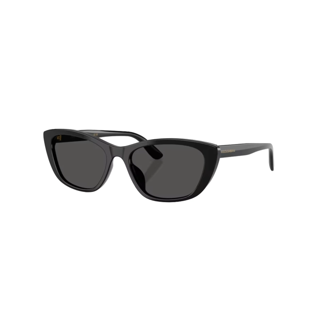 Óculos de Sol Dolce & Gabbana 0DG4571 501/8756 Acetato Preto com lentes na cor Cinza Escuro 1