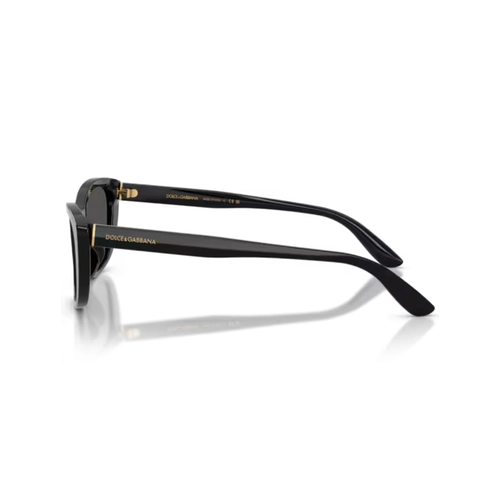 Óculos de Sol Dolce & Gabbana 0DG4571 501/8756 Acetato Preto com lentes na cor Cinza Escuro