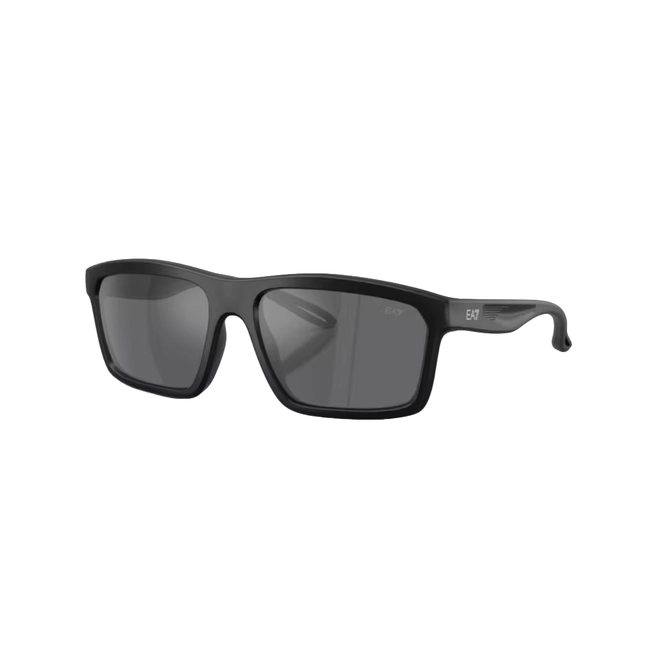 Óculos de Sol Emporio Armani EA7 0Q74014 62888757 Acetato Preto Fosco com lentes na cor Cinza Espelhado 1