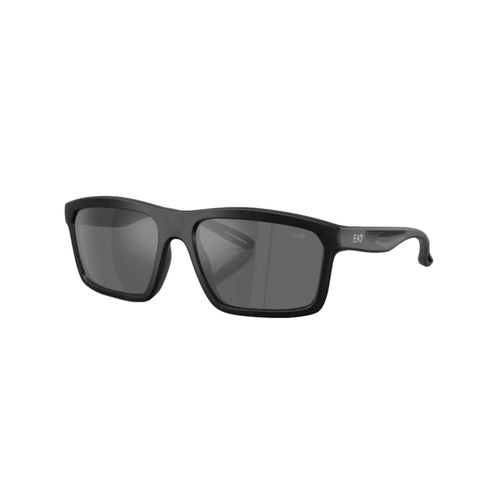 Óculos de Sol Emporio Armani EA7 0Q74014 62888757 Acetato Preto Fosco com lentes na cor Cinza Espelhado