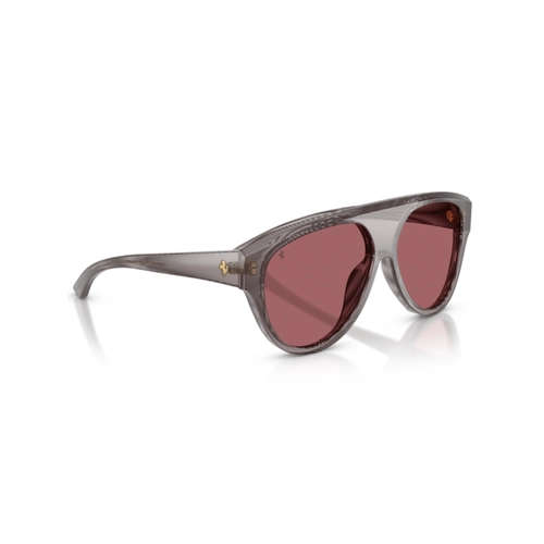 Óculos de Sol Ferrari - 0FH2024U 766/AF61 Acetato Cinza Listrado com lentes na cor Vermelho Polarizado