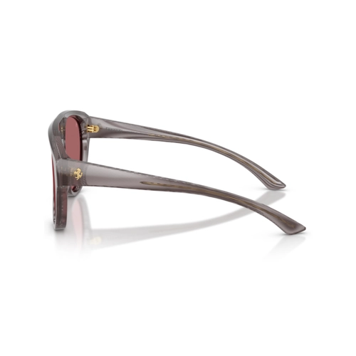 Óculos de Sol Ferrari - 0FH2024U 766/AF61 Acetato Cinza Listrado com lentes na cor Vermelho Polarizado