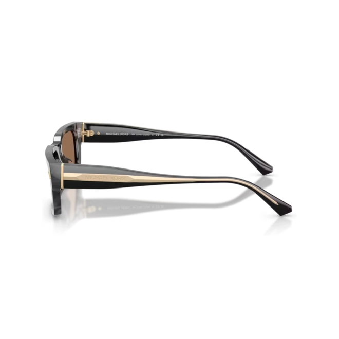 Óculos de Sol Michael Kors 0MK2296U 39457356 Acetato Preto Mesclado com lentes na cor Marrom 3