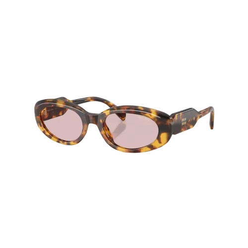 Óculos de Sol Miu Miu 0MU C01S 14L4I053 Acetato Marrom Mesclado com lentes na cor Rosa
