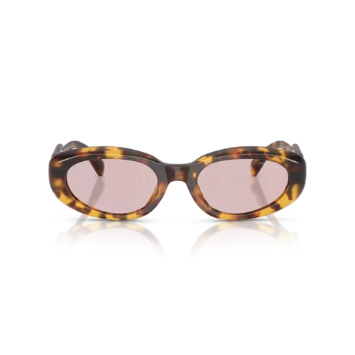 Óculos de Sol Miu Miu 0MU C01S 14L4I053 Acetato Marrom Mesclado com lentes na cor Rosa