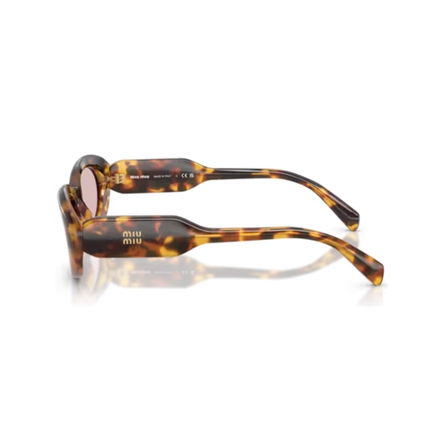 Óculos de Sol Miu Miu 0MU C01S 14L4I053 Acetato Marrom Mesclado com lentes na cor Rosa