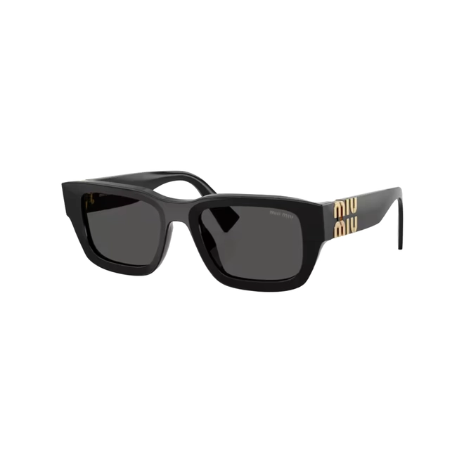Óculos de Sol Miu Miu 0MU C04S 16K08Z53 Acetato Preto com lentes na cor Cinza Escuro 1