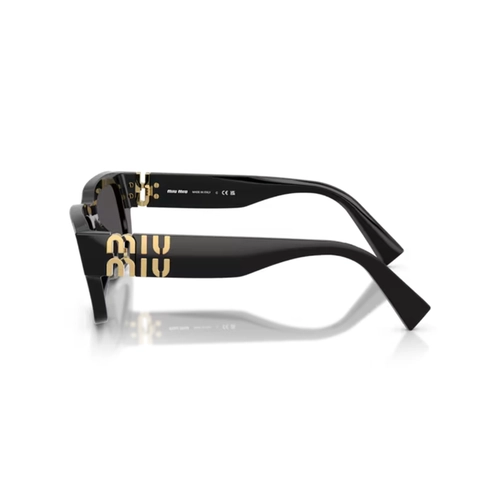 Óculos de Sol Miu Miu 0MU C04S 16K08Z53 Acetato Preto com lentes na cor Cinza Escuro