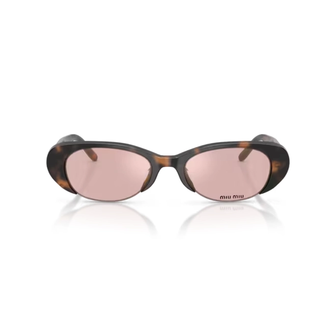 Óculos de Sol Miu Miu 0MU C05SU 23A91C52 Acetato Marrom Mesclado com lentes na cor Rosa Espelhado 2