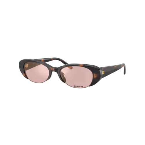 Óculos de Sol Miu Miu 0MU C05SU 23A91C52 Acetato Marrom Mesclado com lentes na cor Rosa Espelhado