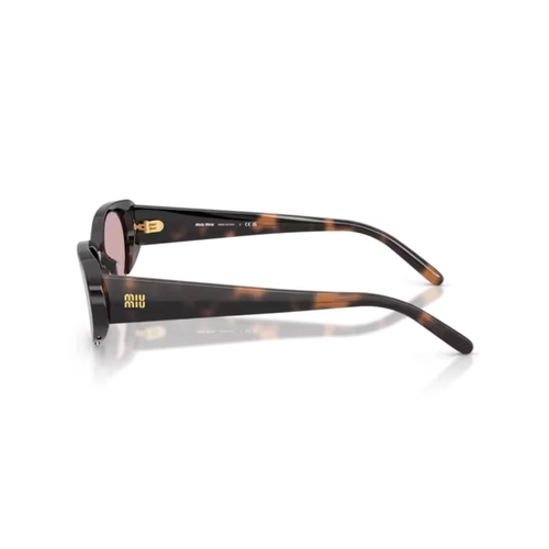 Óculos de Sol Miu Miu 0MU C05SU 23A91C52 Acetato Marrom Mesclado com lentes na cor Rosa Espelhado