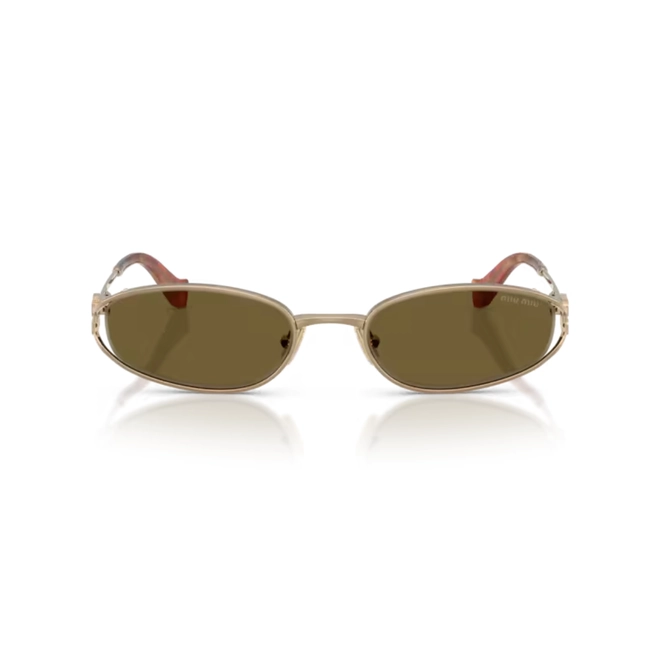 Óculos de Sol Miu Miu 0MU C51S 7OE09Z54 Metal Rose com lentes na cor Marrom Escuro 2