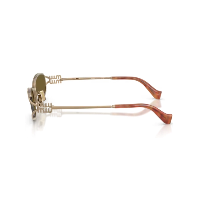 Óculos de Sol Miu Miu 0MU C51S 7OE09Z54 Metal Rose com lentes na cor Marrom Escuro 3
