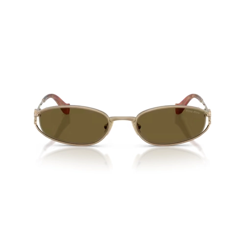 Óculos de Sol Miu Miu 0MU C51S 7OE09Z54 Metal Rose com lentes na cor Marrom Escuro