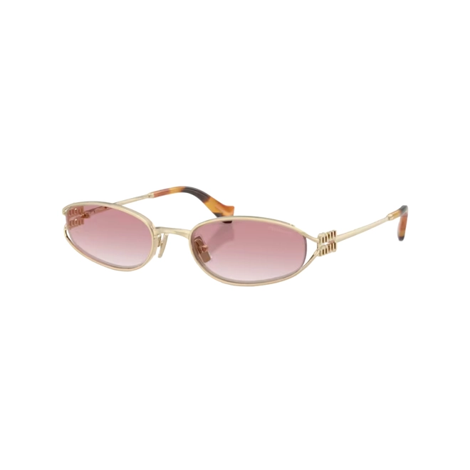 Óculos de Sol Miu Miu 0MU C51S ZVN70O54 Metal Dourado com lentes na cor Rosa Degradê 1
