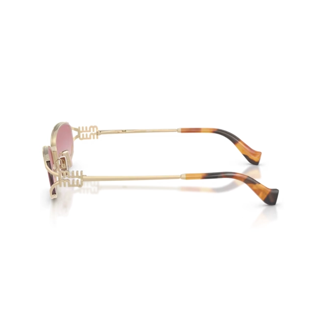 Óculos de Sol Miu Miu 0MU C51S ZVN70O54 Metal Dourado com lentes na cor Rosa Degradê 3
