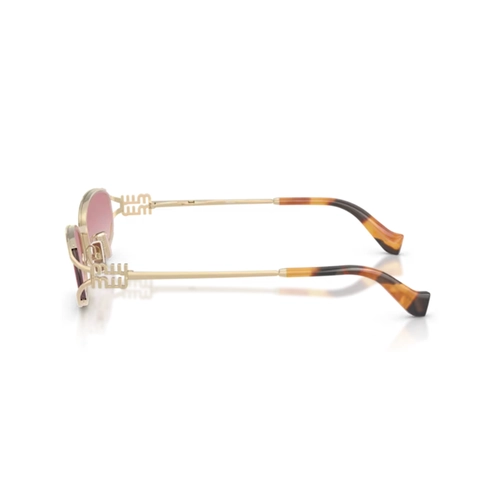 Óculos de Sol Miu Miu 0MU C51S ZVN70O54 Metal Dourado com lentes na cor Rosa Degradê