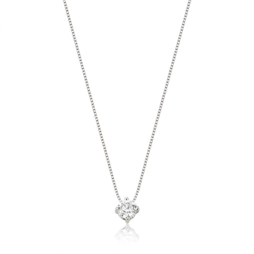 Gargantilha Solitários To Love em ouro branco 18k pingente ponto de luz de 40pts de Diamantes
