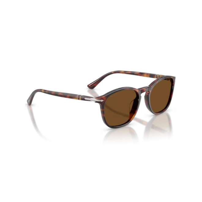 Óculos de Sol Persol 0PO3007SX 24/57 52 Acetato Marrom Mesclado com lentes na cor Marrom Polarizado 3