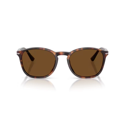 Óculos de Sol Persol 0PO3007SX 24/57 52 Acetato Marrom Mesclado com lentes na cor Marrom Polarizado