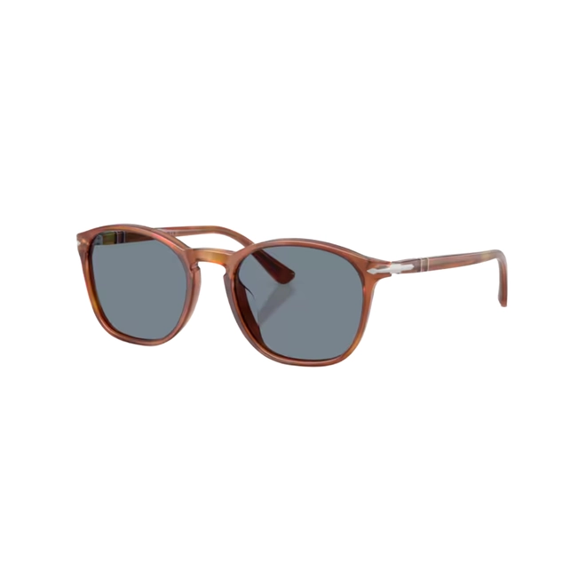 Óculos de Sol Persol 0PO3007SX 96/56 52 Acetato Marrom com lentes na cor Azul 1