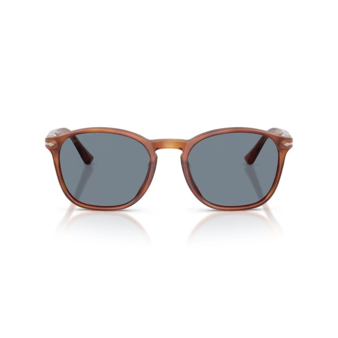 Óculos de Sol Persol 0PO3007SX 96/56 52 Acetato Marrom com lentes na cor Azul 2