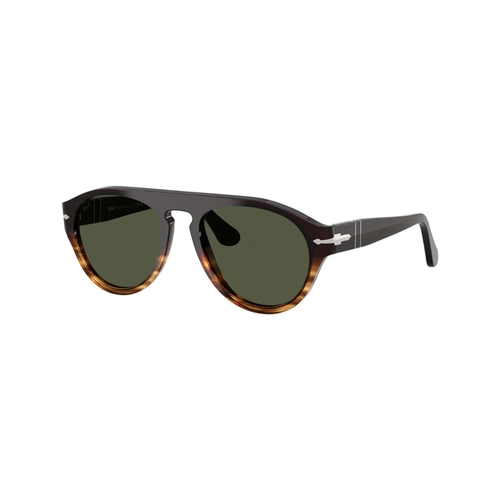 Óculos de Sol Persol 0PO3370S 10263156 Acetato Preto e Marrom Mesclado com lentes na cor Verde