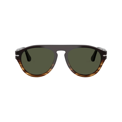 Óculos de Sol Persol 0PO3370S 10263156 Acetato Preto e Marrom Mesclado com lentes na cor Verde