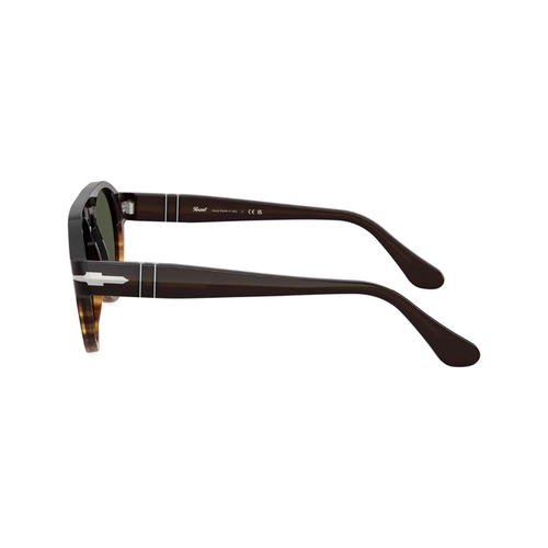 Óculos de Sol Persol 0PO3370S 10263156 Acetato Preto e Marrom Mesclado com lentes na cor Verde
