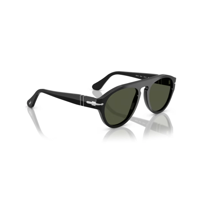 Óculos de Sol Persol 0PO3370S 95/31 56 Acetato Preto com lentes na cor Verde 3